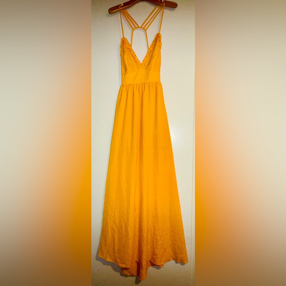 Vibrant Yellow/Mustard Maxi Dress - Medium - NWT